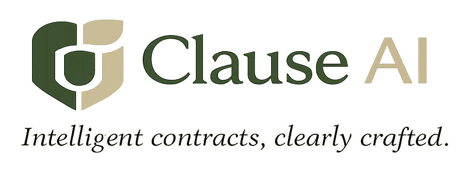 Clause AI logo and slogan