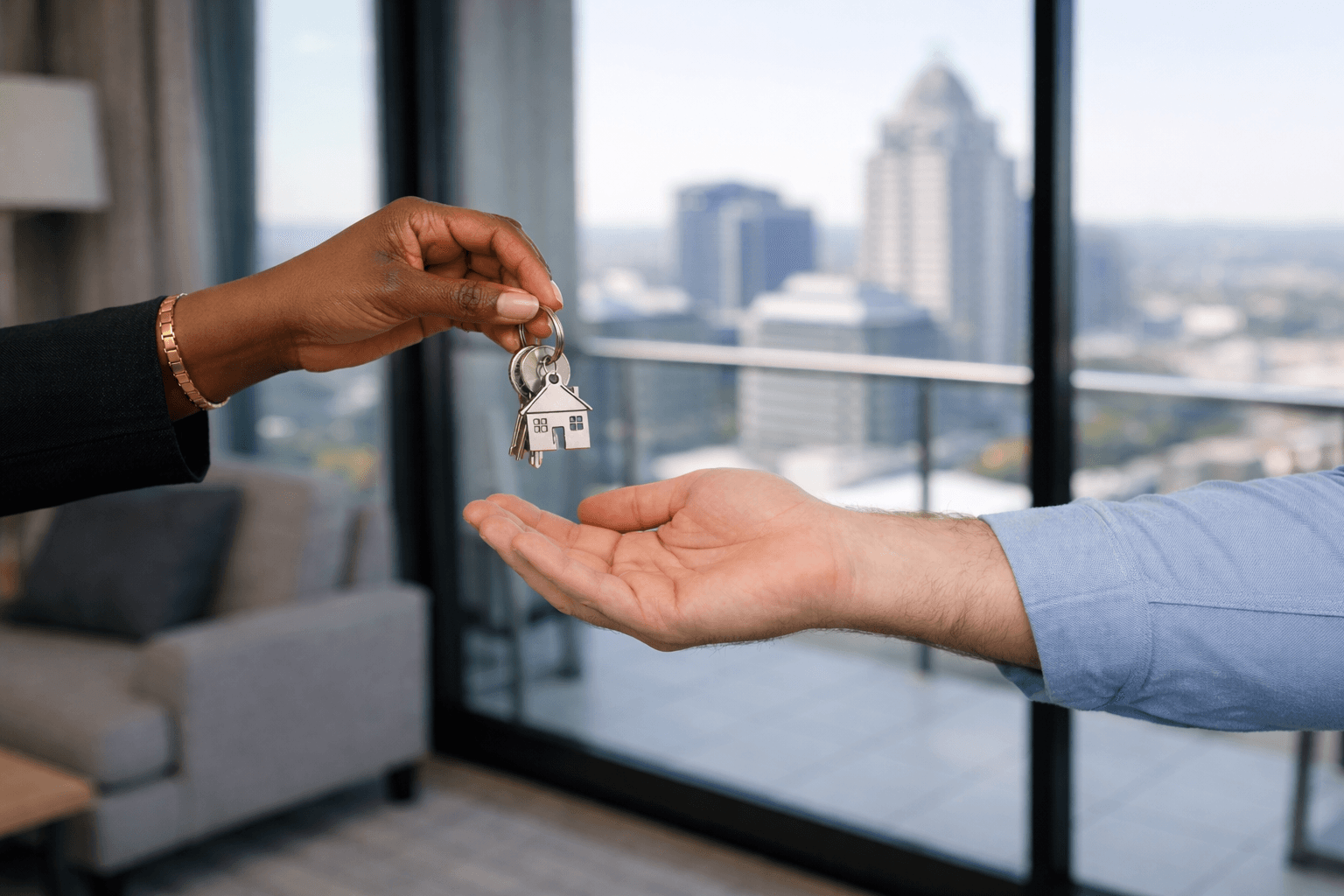 Handing over keys during a real-estate transaction